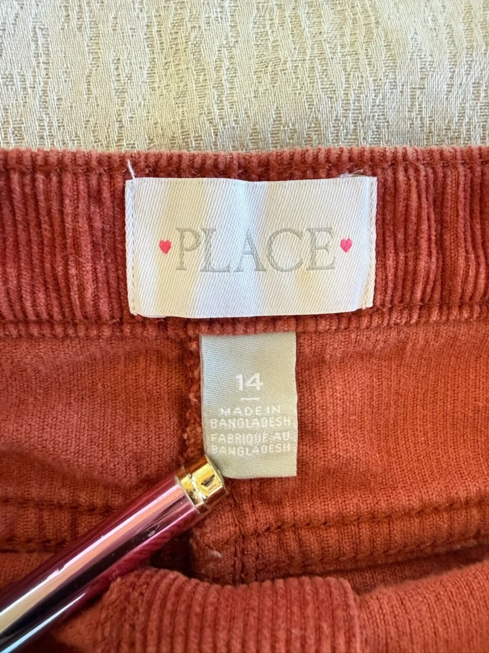 Corduroy Mini Skirt Button Front Rust Girls 14 / Womens XS The Childrens‎ Place